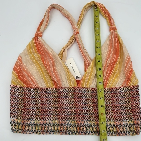 Anthropologie Yellow & Orange Striped Smocked Tank Top Size Large NWT - Picture 10 of 10
